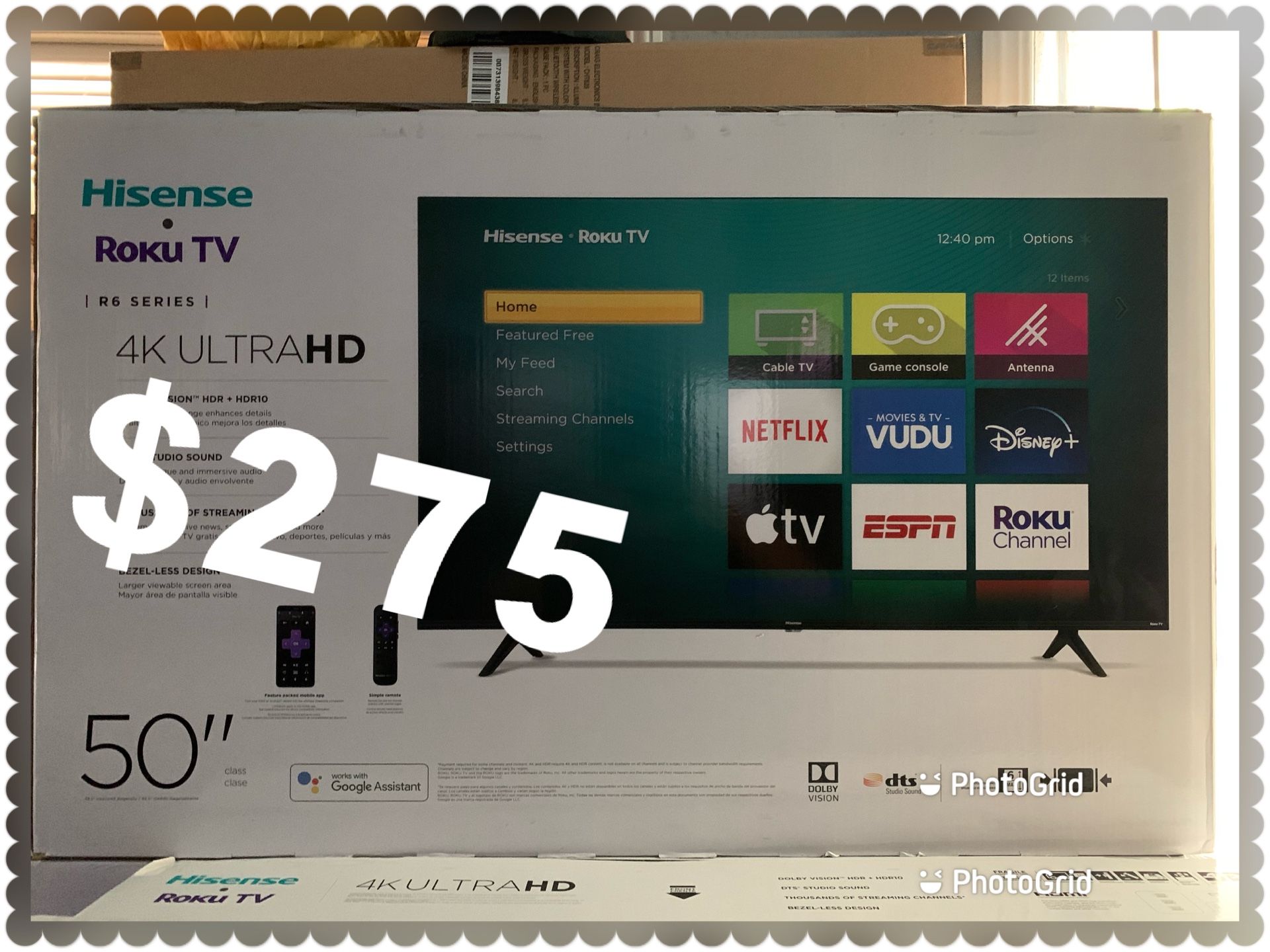 50 INCH HISENSE SMART TV ROKU 4K NEW 📺 ULTRA HD 4K