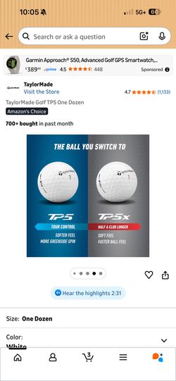 Taylor Made 3 Golf Balls 10$