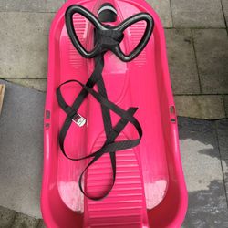 Bright Pink Snow Sledge Plastic 