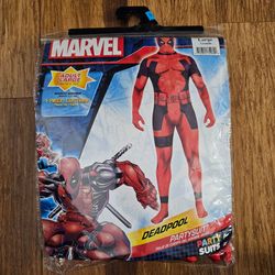 New Marvel Deadpool Partysuit Full Body Jumpsuit Costume Adult Large Up to 5'10