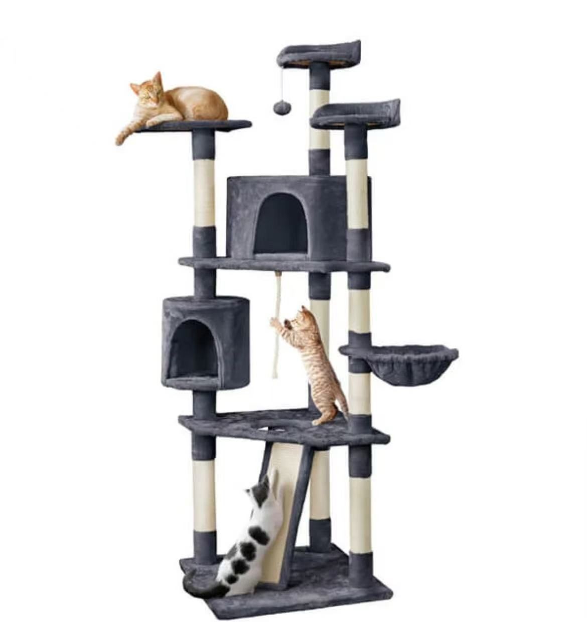 Cat Tree with Scratching Post 79 Inch dark gray /white $ 70