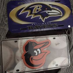 Brand New License Plate Tags Ravens And Baltimore Orioles Both From The $20