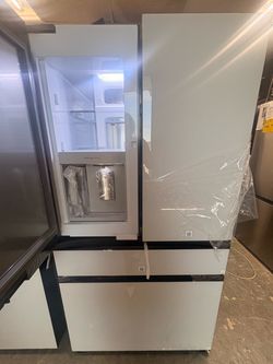 Samsung white glass bespoke refrigerator