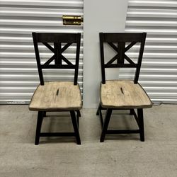2 WOODEN DINING ROOM CHAIRS