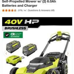 Ryobi Self Propelled Lawnmower 40v