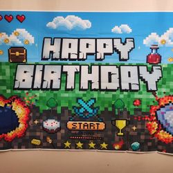 Minecraft Birthday Backdrop $10