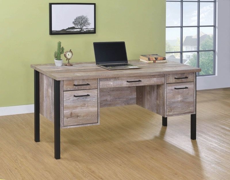 Brand New Weathered Oak Writing Desk