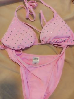 piece bikini bathing suit with crystals sz. S $18