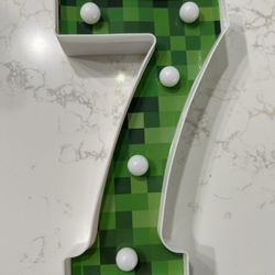  Minecraft #7 Bday Supply  Light Up Sign 