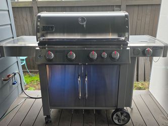 Weber Genesis II S-435 Natural Gas Grill, Stainless, 4 Burner + Sear + Side Burner