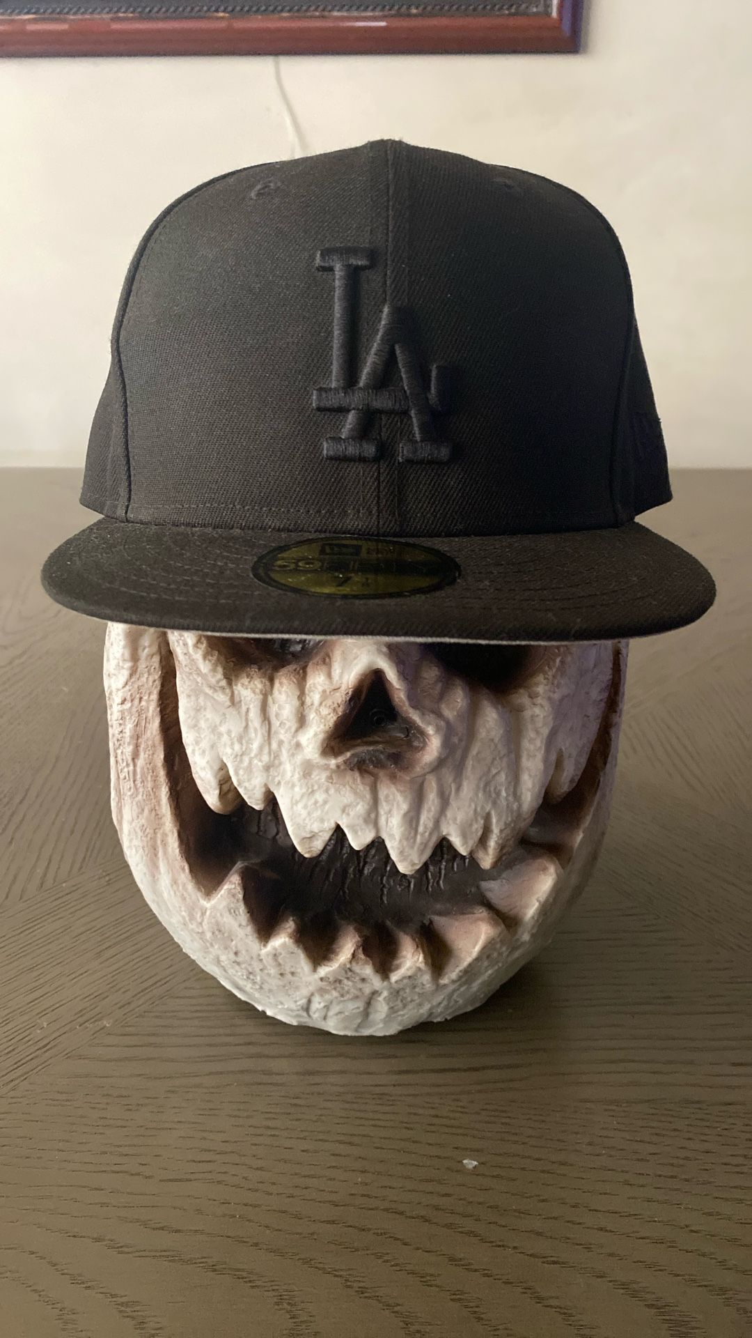 Dodgers Hat All black Size 7 1/8