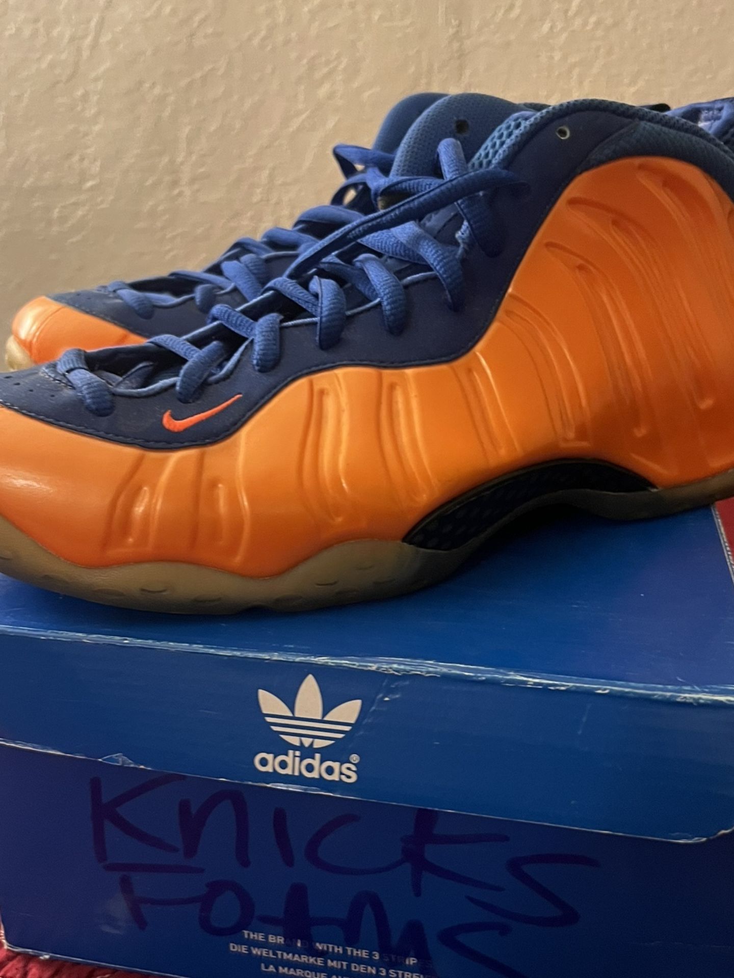 Nike Foamposite Foams Pro Knicks Blue Orange Size 11 With Reciept