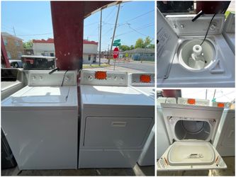 White Electric Washer and Dryer Kenmore