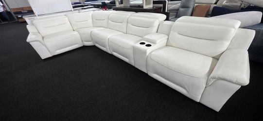 White Power reclining sectional display model