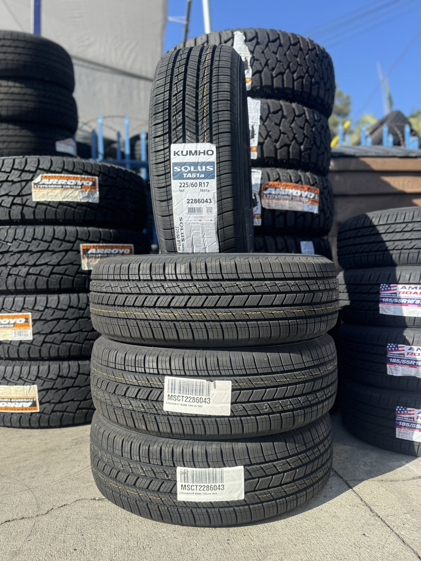 225/60r17 Kumho New Tires All 4 Installed And Balanced Included Llantas Nuevas Instaladas Y Balanceadas