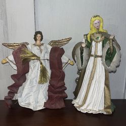831 reviews Vintage Cartapesta Paper Mache Angel tree toppers TWO