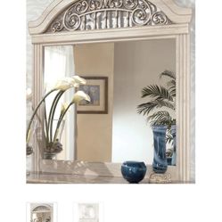 Elegant Antique White Dresser Mirror