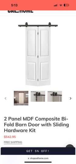 2 Panel Barn Door Hardware Kit 