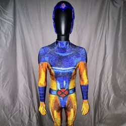 Fully Rhinestoned Jean Grey Bodysuit and Headpiece 