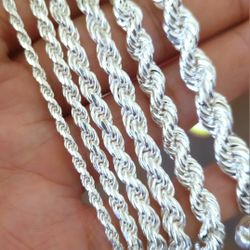 Cadenas De Plata 925 Cuerda Torzal Rope 925 Sterling Silver Chain Necklaces 
