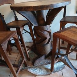 high top teak table  antiques 