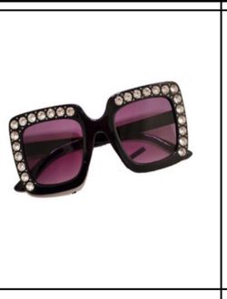 Kid Sunglasses Rhinestones Square Frame 