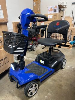 Mobility Scooter for Seniors & Adults, 4 Wheel Foldable Scooter Powered Mobility Scooters With Removable Lithium Battery, 25 Miles Range ,Dual Baskets