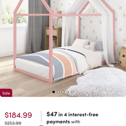 Pink Twin House Bed Frame