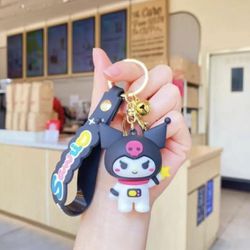 Kuromi My Melody Hello Kitty Cinnamoroll PVC Doll Keychain Key Ring 