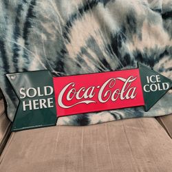 Metal Coca Cola Sign 90s 