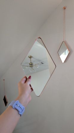 Set Of 3 Diamond-shape Mirrors