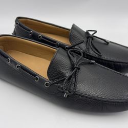 Tanta Italia Black Self-tie Slip On Leather Shoes Size 10 Mens