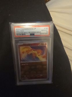 PSA 10 Moltres Master Ball Reverse Holo Pokemon Card
