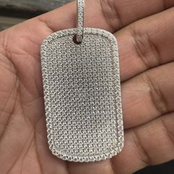Moissanite Dog Tag pendant 
