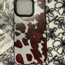 Phone Case for 15 Pro Max Case Western - Cocoa Cow Print