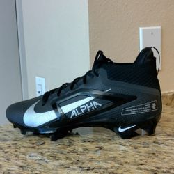 Nike Alpha Menace 4 Elite Football Cleats Black/Silver Sizes 10.5/11.5