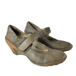 El Naturalista Leather Maryjane Platform Shoes 
