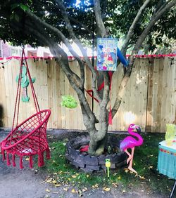 Red Boho swing chair 