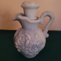 Vintage Avon Blue Milk Glass Decanter