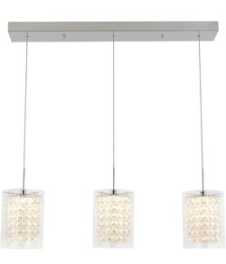Artika Crystal Cube 13-watt 3-light chrome LED pendant - brand new