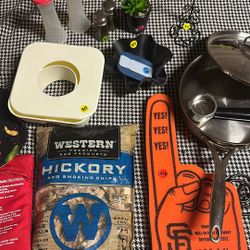 Pampered Chef Pan , Myken Mirror,  Smoking Chips And More