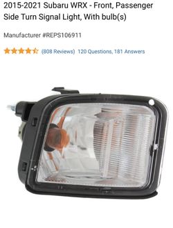 15-21 Subaru WRX/STI Front Passenger Blinker w/ Bulb