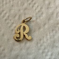 Dainty 14k Solid Gold Letter “R” Charm/Pendant