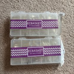 Two Ecbasket By Nails Gaga Clear False Nail Tips Manicure Fingernail Extension New