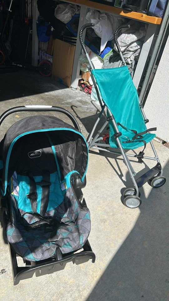 Evenflow Baby Seat With Base And Matching Stroller