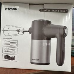 Cordless Hand Mixer with Digital Display 7 Speed Rechargeable Hand Mixer for Cookies Wireless with Stand, Type-C Charging Cable 2 Flat Beaters and 2 N