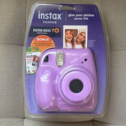 Fujifilm INSTAX Mini 7+ Exclusive Blister Bundle with Bonus Pack of Film (10-pack Mini Film), Lavender