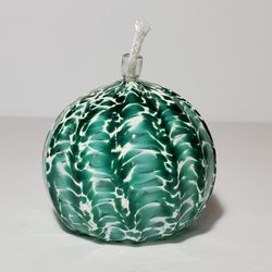 Glass Oil Lamp Geen White Painted