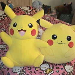 Pikachu Stuffy And Pikachu Squishmello