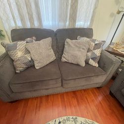 Living Room Set. Sofa, Love Seat And Chair, With All Pillows
